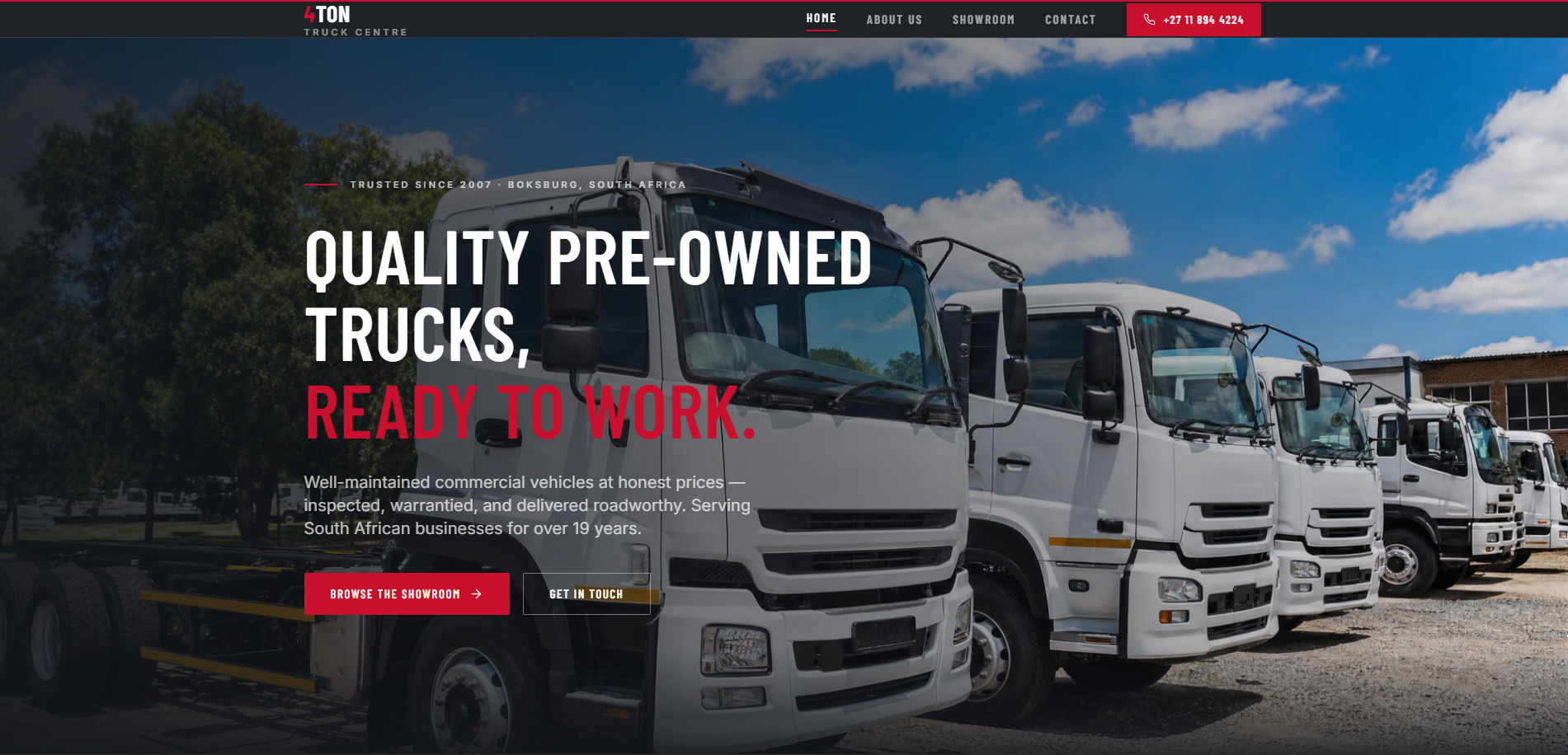 4Ton Truck Centre website